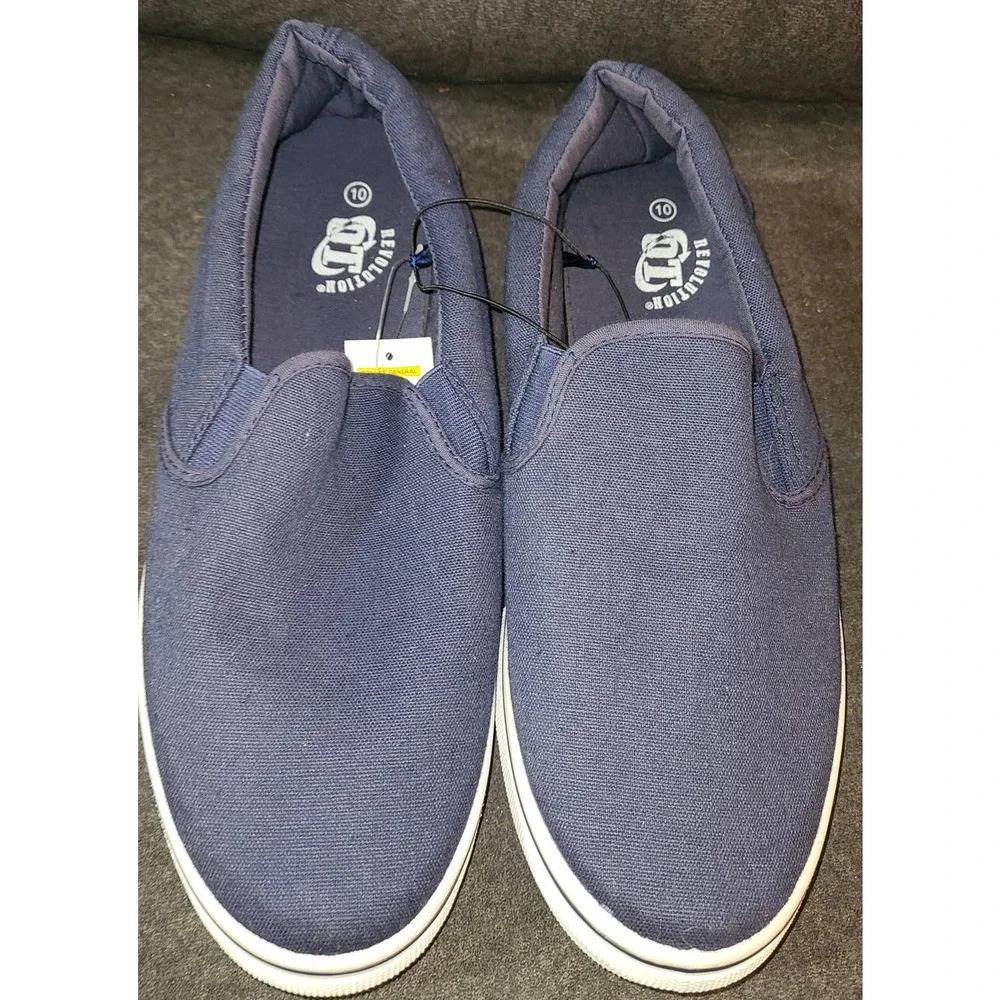 OT Revolution Men's Navy Blue Canvas Upper Slip-On Loafers Shoes Size 10 (DD)
